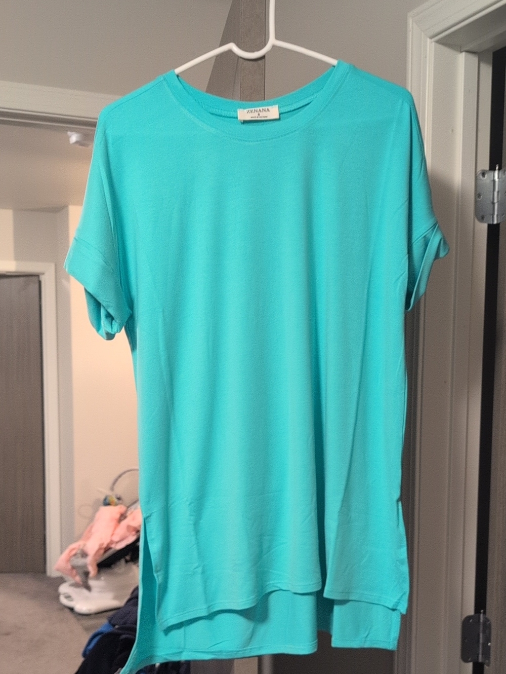 Z Supply Turquoise Short Sleeve High-Low Tee